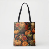 Tote Bag Heure citrouille, couleurs de l'automne, (Devant)