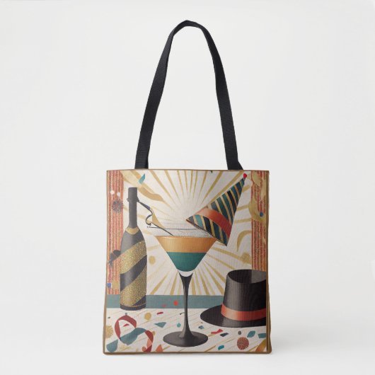 Tote Bag Heure Cocktail Mi-Siècle - Nouvel An (Devant)