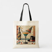 Tote Bag Heure Cocktail Mi-Siècle Nouvel An Design (Dos)