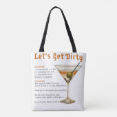 Tote Bag Heure de cocktail Obtenons une recette de martini  (Dos)