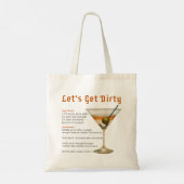 Tote Bag Heure de cocktail Obtenons une recette de martini  (Dos)