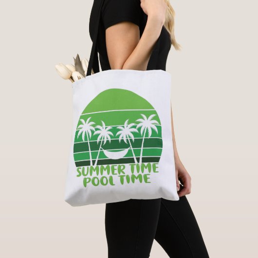 TOTE BAG HEURE D'ÉTÉ PISCINE. (De près)