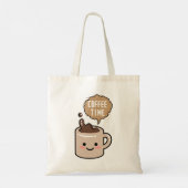 Tote Bag heure du café kawaii illustration de la tasse de c (Dos)