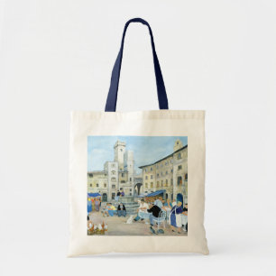 Tote Bag Heure du déjeuner dans un carré Toscane du march