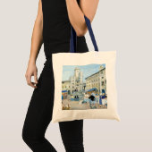 Tote Bag Heure du déjeuner dans un carré Toscane du marché (Devant (produit))