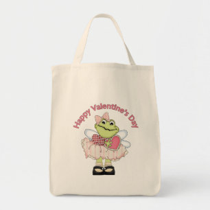 Tote Bag Heureuse grenouille de Saint-Valentin au coeur