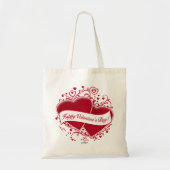 Tote Bag Heureuse Sainte-Valentin !Coeurs rouges (Devant)