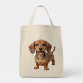 Tote Bag Heureux chiot teckel (Dos)