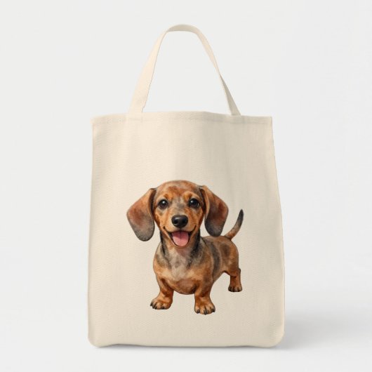 Tote Bag Heureux chiot teckel (Devant)