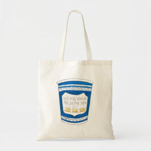 Tote Bag Heureux De Vous Servir NYC Blue Greek Deli Coffee 