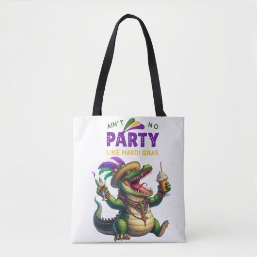 Tote Bag Heureux Mardi Gras Alligator (Devant)
