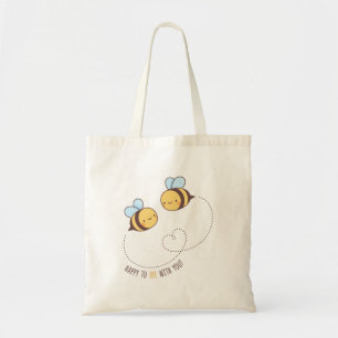 Tote Bag Heureux mignon à l'abeille avec vous abeilles de