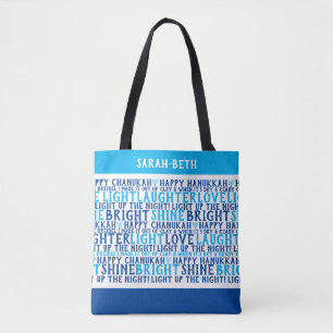 Tote Bag HEUREUX voeux de vacances personnalisés HANOUKKA