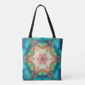 Tote Bag Hex Mandala bleu vert et rose (Dos)