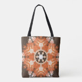 Tote Bag Hex Mandala Orange Blanc et Brown (Dos)