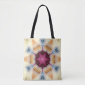 Tote Bag Hex Mandala Orange rose et bleu (Devant)