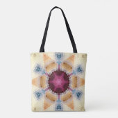 Tote Bag Hex Mandala Orange rose et bleu (Dos)