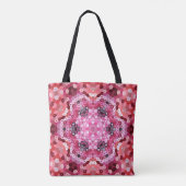 Tote Bag Hex Mandala rose rouge et blanc (Dos)