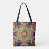 Tote Bag Hex Mandala vert rose et orange (Dos)