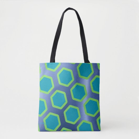 Tote Bag Hexagonal tuiles sur Arrière - plan métallique ble (Devant)