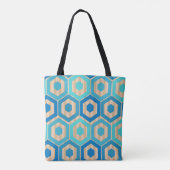 Tote Bag Hexagons et rayures - Mer et Sable (Dos)