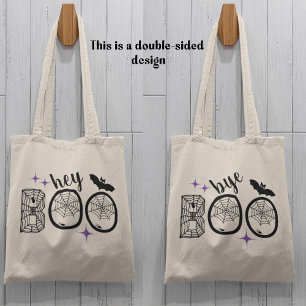 Tote Bag Hey & Bye Boo Halloween Bat et Web