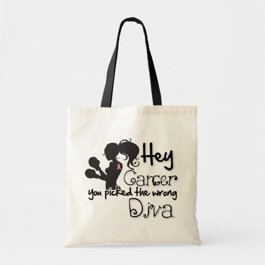 Tote Bag Hey Cancer De L'Endomètre Vous Avez Choisi Le Mauv (Devant)