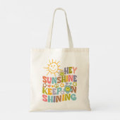 Tote Bag Hey Sunshine, Fleurs tendance Retro Vegan (Dos)