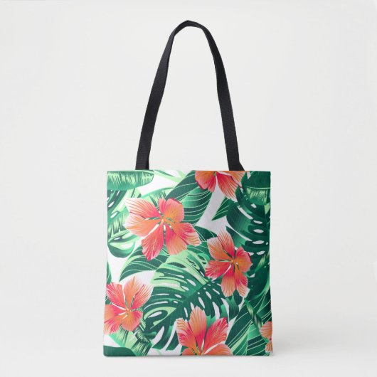 Tote Bag Hibiscus à l'orange tropicale (Devant)