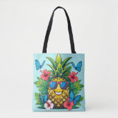 Tote Bag Hibiscus à papillon d'ananas (Devant)