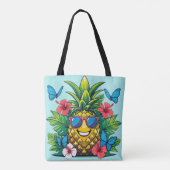 Tote Bag Hibiscus à papillon d'ananas (Dos)