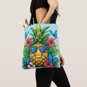 Tote Bag Hibiscus à papillon d'ananas (De près)
