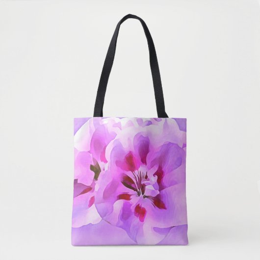 Tote Bag Hibiscus aquarelle violet rose (Devant)