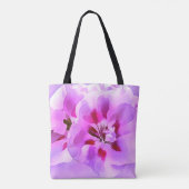 Tote Bag Hibiscus aquarelle violet rose (Dos)