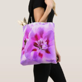 Tote Bag Hibiscus aquarelle violet rose (De près)