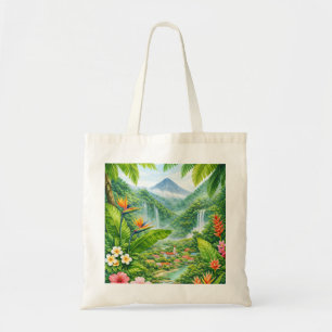 Tote Bag Hibiscus de la cascade tropicale de l'île de la Ré