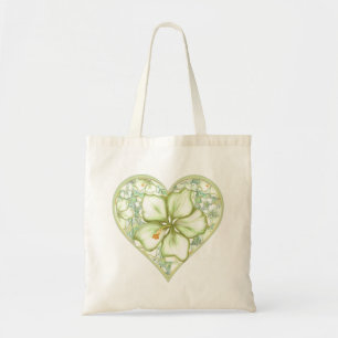 Tote Bag Hibiscus & dentelle BLANC