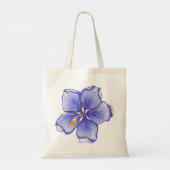 Tote Bag Hibiscus & dentelle BLEU (Dos)