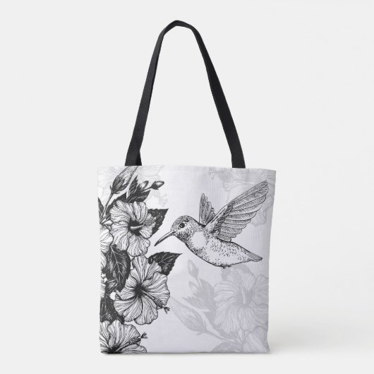 Tote Bag Hibiscus et colibri (Dos)