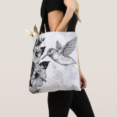 Tote Bag Hibiscus et colibri (De près)
