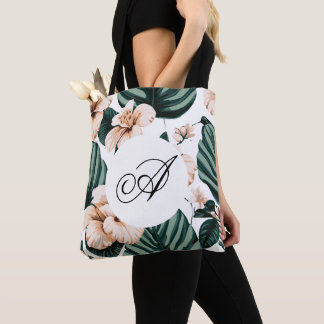 Tote Bag hibiscus feuille de Monstera