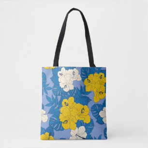 Tote Bag Hibiscus fleurs et feuilles