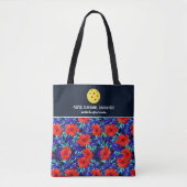 Tote Bag Hibiscus floral Imprimer Pickleball Paddle personn (Devant)