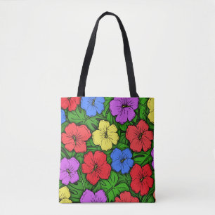 Tote Bag Hibiscus & Monstera #4