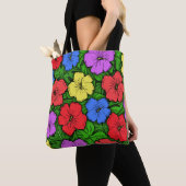 Tote Bag Hibiscus & Monstera #4 (De près)