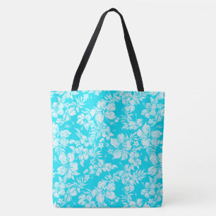 Tote Bag Hibiscus Pareau Distresse Hawaiian Beach Bag
