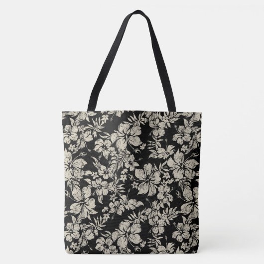 Tote Bag Hibiscus Pareau Distresse Hawaiian Beach Bag (Devant)