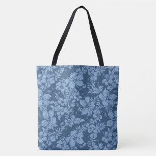 Tote Bag Hibiscus Pareau Distresse Hawaiian Beach Bag
