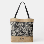 Tote Bag Hibiscus Pareau Hawaii Monogramme Beach Bag (Dos)