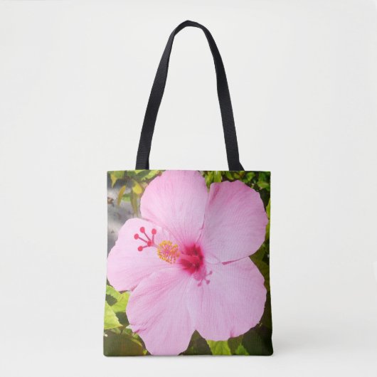 Tote Bag Hibiscus rose Fleur tropicale (Devant)